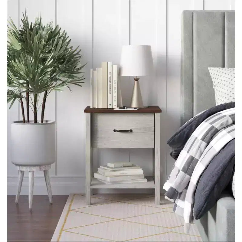 Home Design Sana Nightstand, White Oak