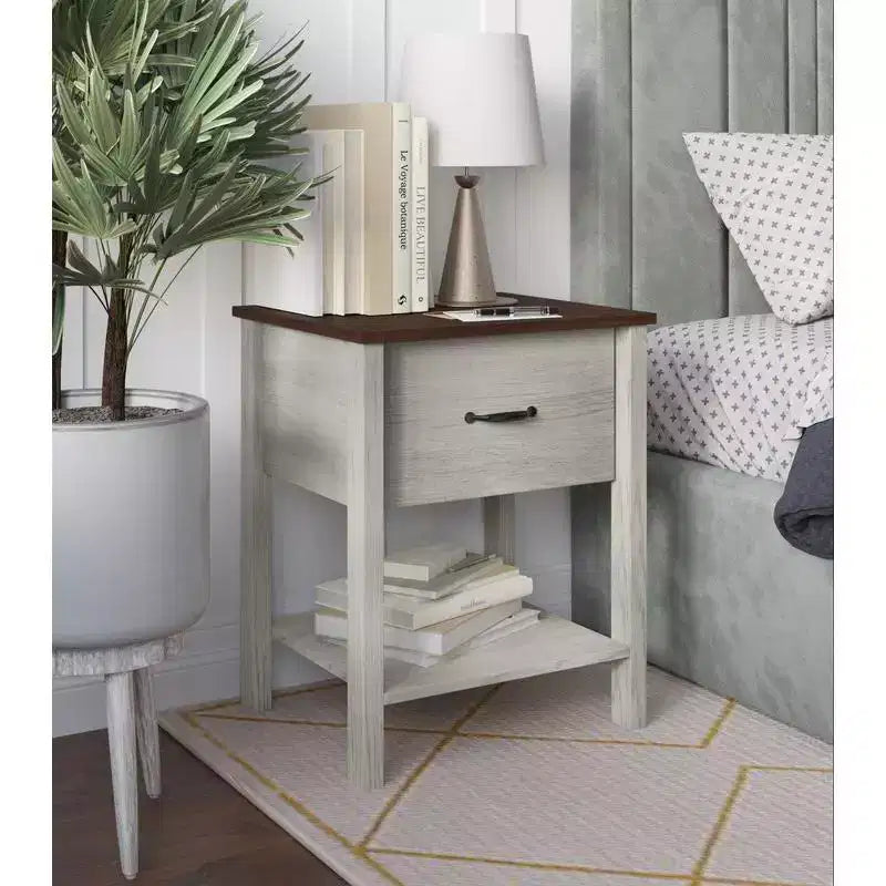 Home Design Sana Nightstand, White Oak
