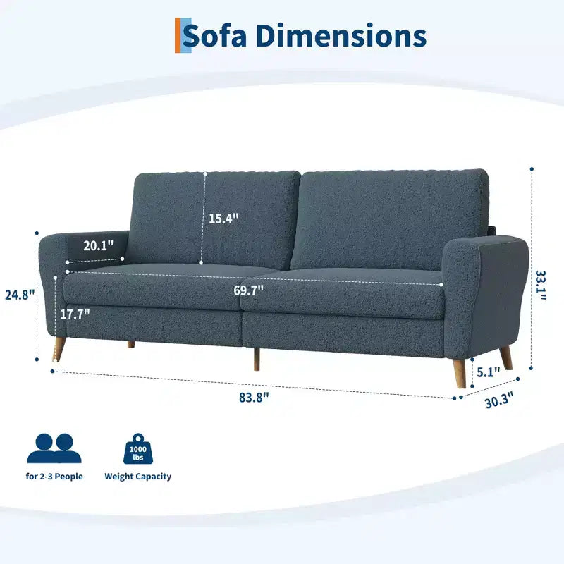 Lambswool Sofa with Streamlined Design, Soft Lambswool Material, Comfortable Seating, Durable Frame, Elegant Style
