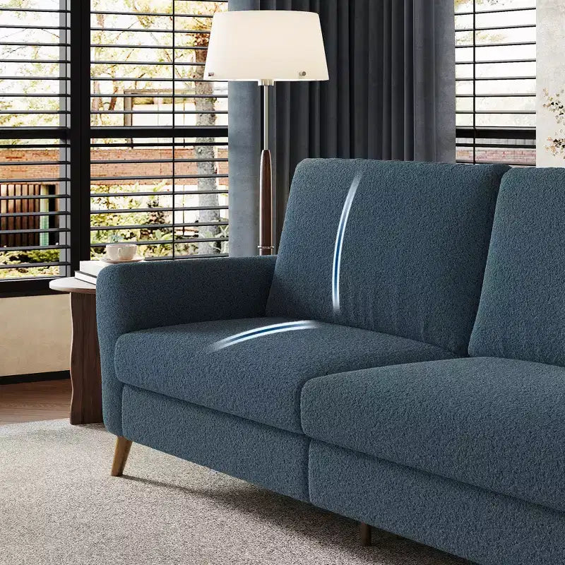 Lambswool Sofa with Streamlined Design, Soft Lambswool Material, Comfortable Seating, Durable Frame, Elegant Style