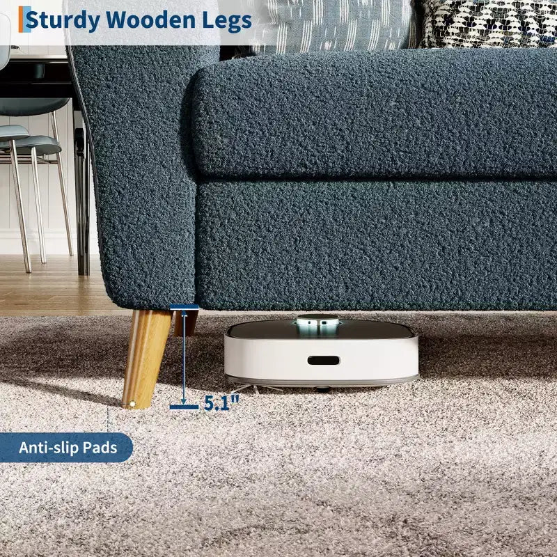 Lambswool Sofa with Streamlined Design, Soft Lambswool Material, Comfortable Seating, Durable Frame, Elegant Style