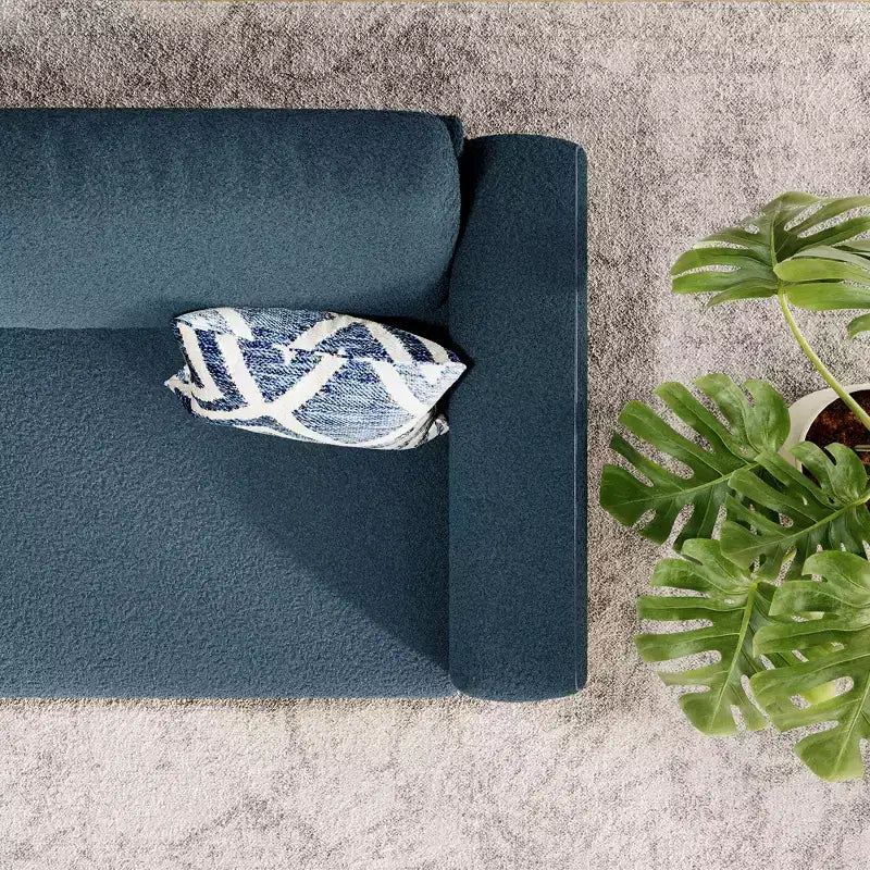 Lambswool Sofa with Streamlined Design, Soft Lambswool Material, Comfortable Seating, Durable Frame, Elegant Style