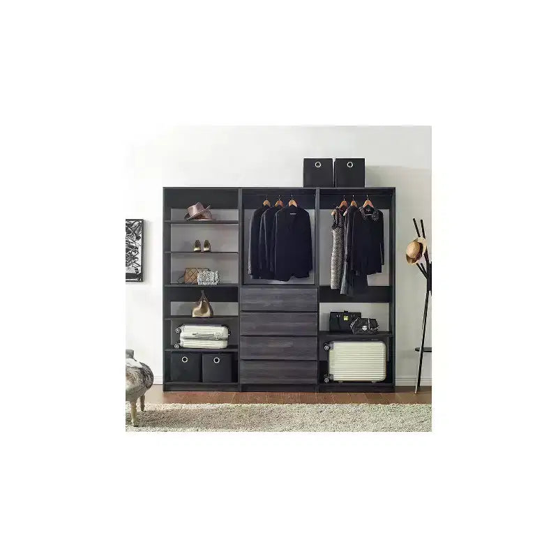 HomeStock Prosper Freestanding Walk in Wood Closet System