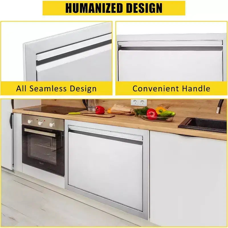 Brushed Stainless Steel BBQ Access Door, Outdoor Kitchen Cabinet Doors, Durable Weather-Resistant Doors for Barbecue Islands, Suitable for Outdoor