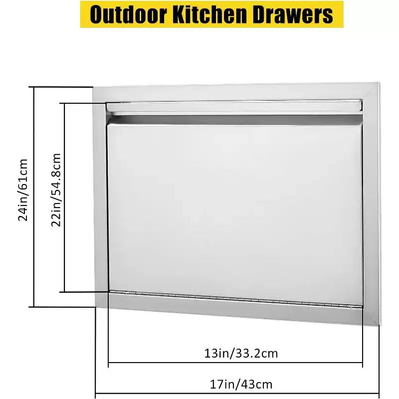 Brushed Stainless Steel BBQ Access Door, Outdoor Kitchen Cabinet Doors, Durable Weather-Resistant Doors for Barbecue Islands, Suitable for Outdoor