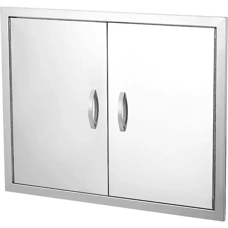 Brushed Stainless Steel BBQ Access Door, Outdoor Kitchen Cabinet Doors, Durable Weather-Resistant Doors for Barbecue Islands, Suitable for Outdoor