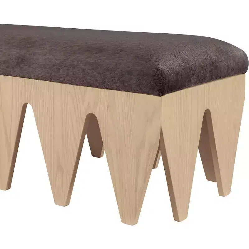 Meridian Furniture,Altair Velour Fur Fabric Bench