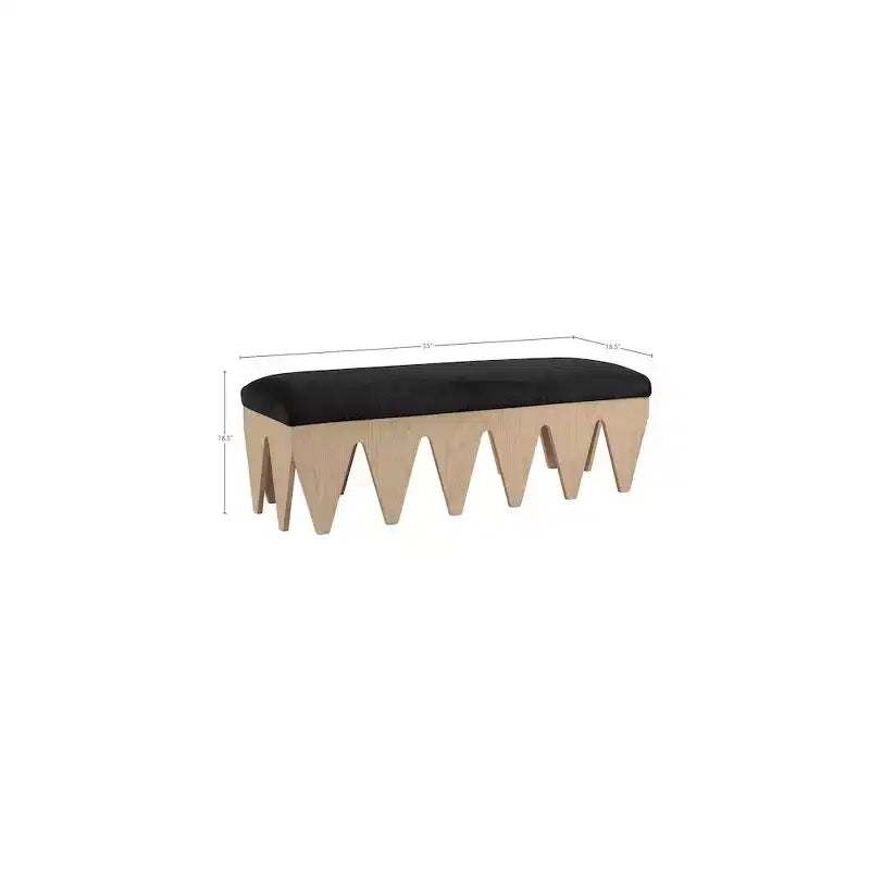 Meridian Furniture,Altair Velour Fur Fabric Bench