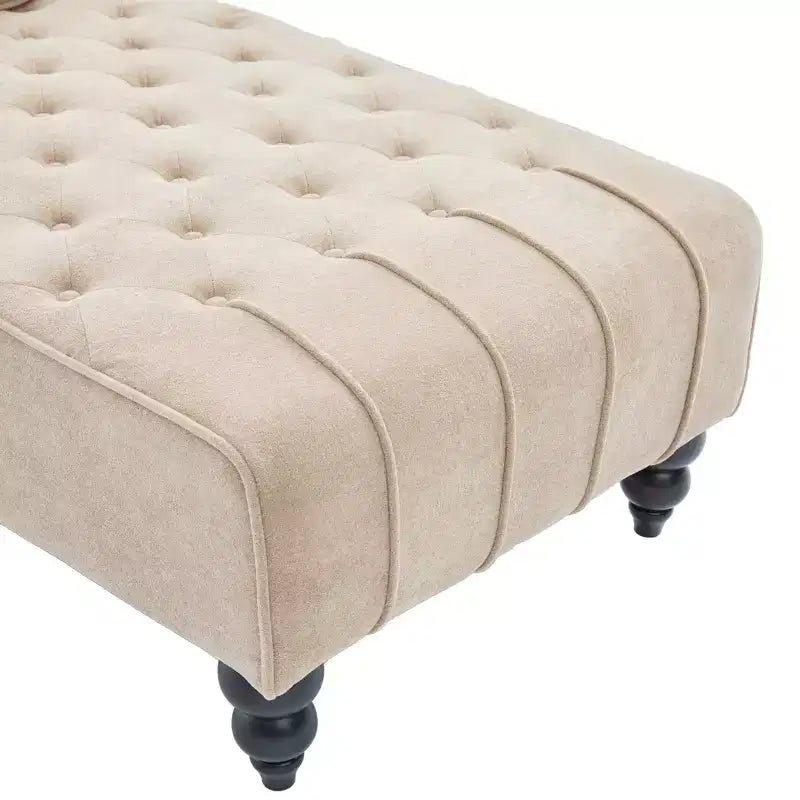Christopher Knight Home Stroup Modern Glam Upholstered Chaise Lounge with Button-Tufted Diamond Stitch