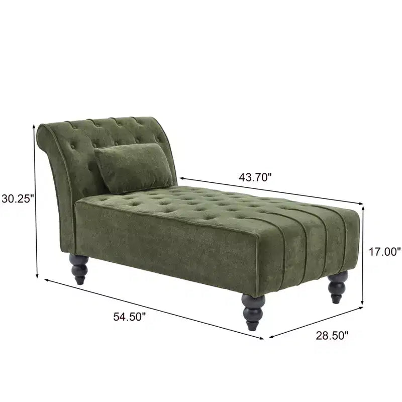 Christopher Knight Home Stroup Modern Glam Upholstered Chaise Lounge with Button-Tufted Diamond Stitch