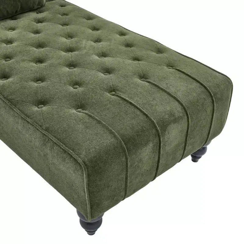 Christopher Knight Home Stroup Modern Glam Upholstered Chaise Lounge with Button-Tufted Diamond Stitch