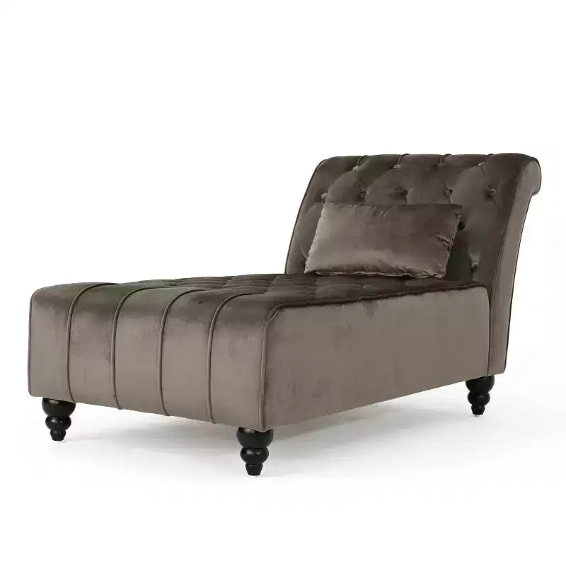 Christopher Knight Home Stroup Modern Glam Upholstered Chaise Lounge with Button-Tufted Diamond Stitch