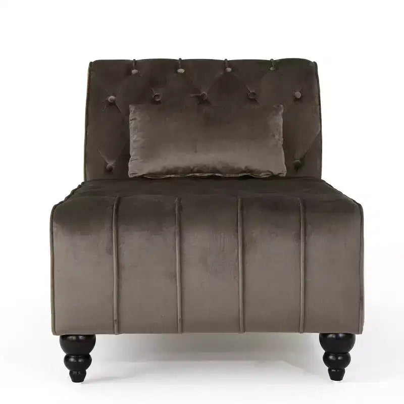 Christopher Knight Home Stroup Modern Glam Upholstered Chaise Lounge with Button-Tufted Diamond Stitch