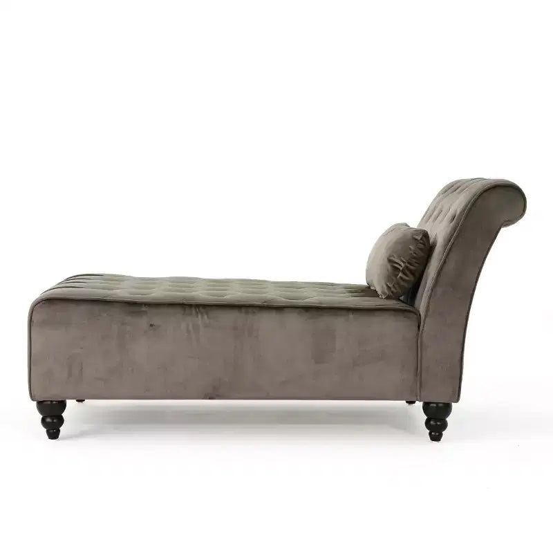 Christopher Knight Home Stroup Modern Glam Upholstered Chaise Lounge with Button-Tufted Diamond Stitch