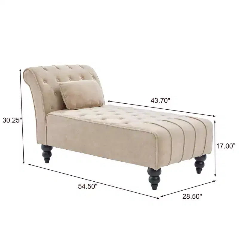 Christopher Knight Home Stroup Modern Glam Upholstered Chaise Lounge with Button-Tufted Diamond Stitch