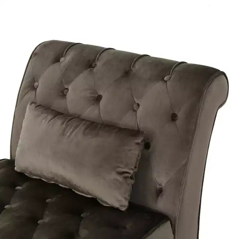 Christopher Knight Home Stroup Modern Glam Upholstered Chaise Lounge with Button-Tufted Diamond Stitch
