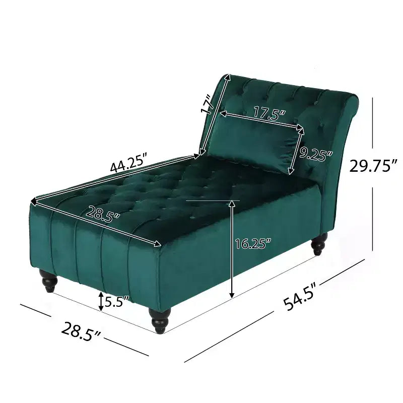 Christopher Knight Home Stroup Modern Glam Upholstered Chaise Lounge with Button-Tufted Diamond Stitch