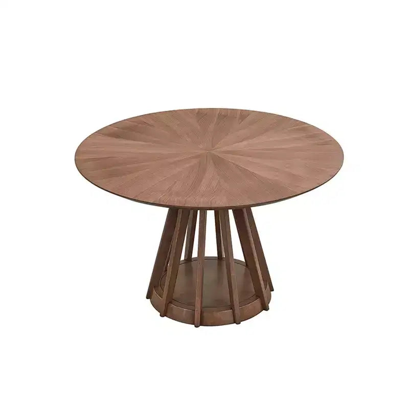 Modern Round Dining Table 47 Wooden Dining Table for 4 Persons with Sturdy Pedestal for Home, Kitchen