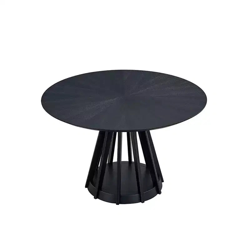 Modern Round Dining Table 47 Wooden Dining Table for 4 Persons with Sturdy Pedestal for Home, Kitchen