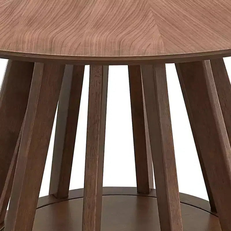 Modern Round Dining Table 47 Wooden Dining Table for 4 Persons with Sturdy Pedestal for Home, Kitchen