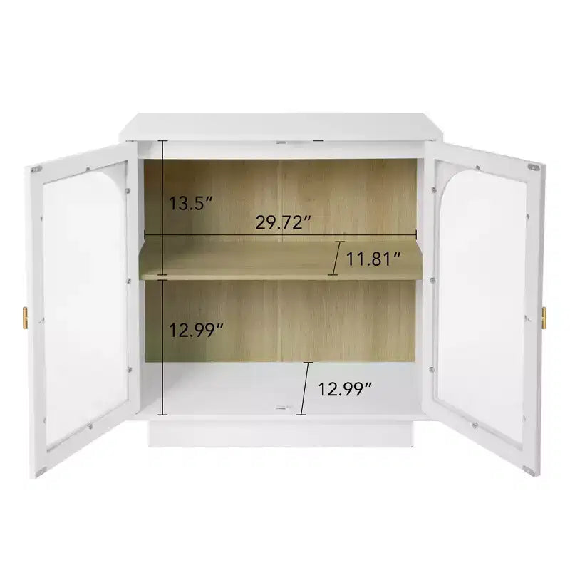 Modern Storage Cabinet, Sideboard Buffet with 2 Acrylic Doors, Console Table for Kitchen Living Room Entryway Study