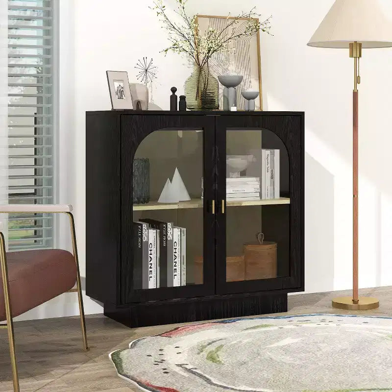 Modern Storage Cabinet, Sideboard Buffet with 2 Acrylic Doors, Console Table for Kitchen Living Room Entryway Study