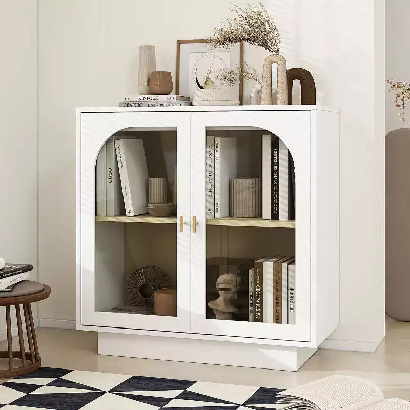 Modern Storage Cabinet, Sideboard Buffet with 2 Acrylic Doors, Console Table for Kitchen Living Room Entryway Study