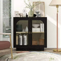 Okak Modern Storage Cabinet, Sideboard Buffet with 2 Acrylic Doors, Console Table for Kitchen Living Room Entryway Study
