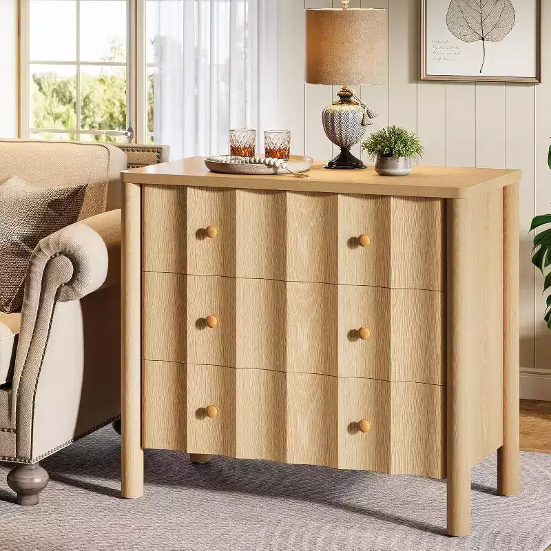31.5-Inch 3-Drawer Nightstand, Modern Large Night Stand, Oversized Bedside Table, End Table for Bedroom, Living Room