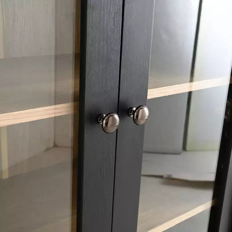 Modern Display Buffet Cabinet with Glass Doors & Adjustable Shelves, Bookshelves Pantry Cabinet for Kitchen/Hallways/Living Room