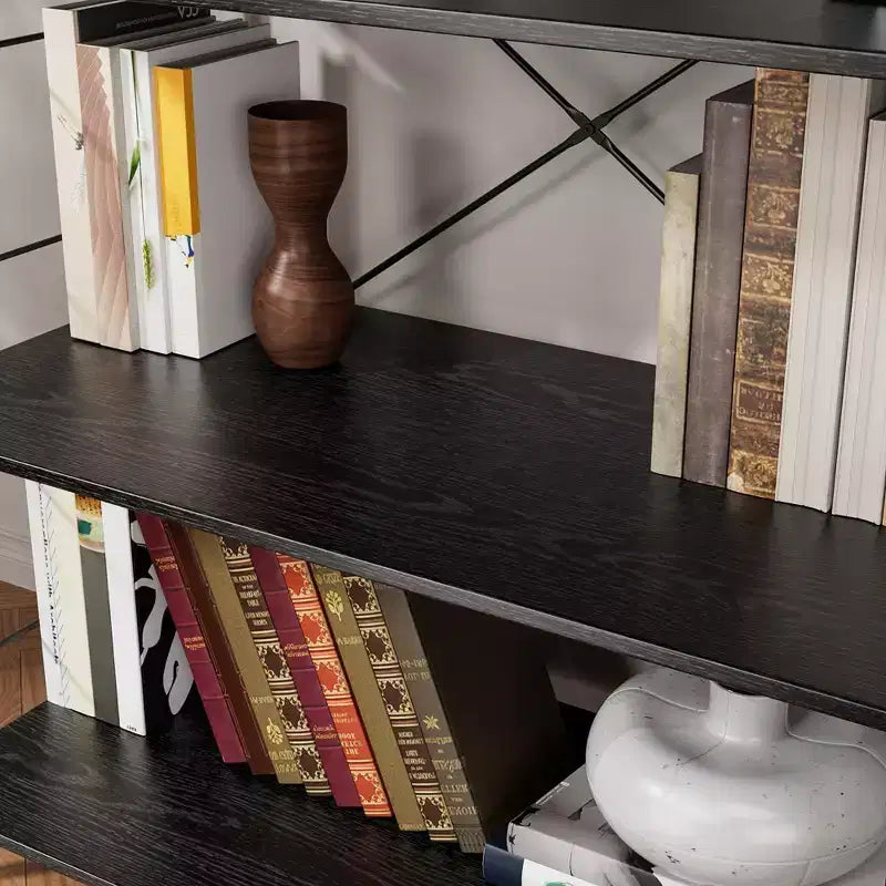 45-inch modern simple bookshelf, 4-layer wooden bookshelf, multifunctional shelf suitable for living room and bedroom