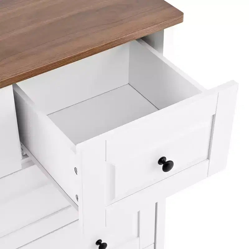 Storage Cabinet with Deep Space 5 Drawers for Living Room Hallway White