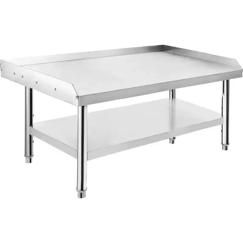 48 Commercial Grill Stand Heavy-Duty Stainless Steel Table with Adjustable Shelves for Kitchens & BBQs