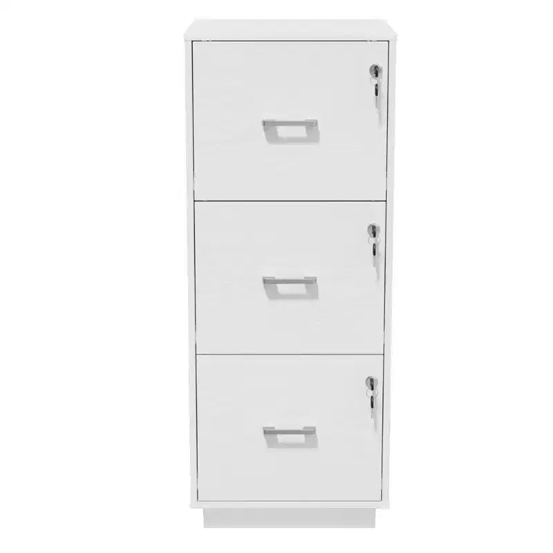 3-Drawer White MDF (Medium-Density Fiberboard) 15.35in. W Vertical File Cabinets